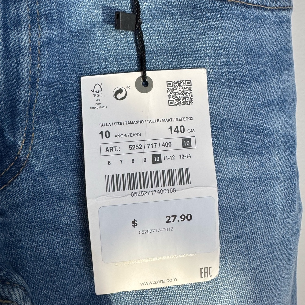 Zara Denim flared kids Jeans - size 10 NWT - Picture 4 of 6